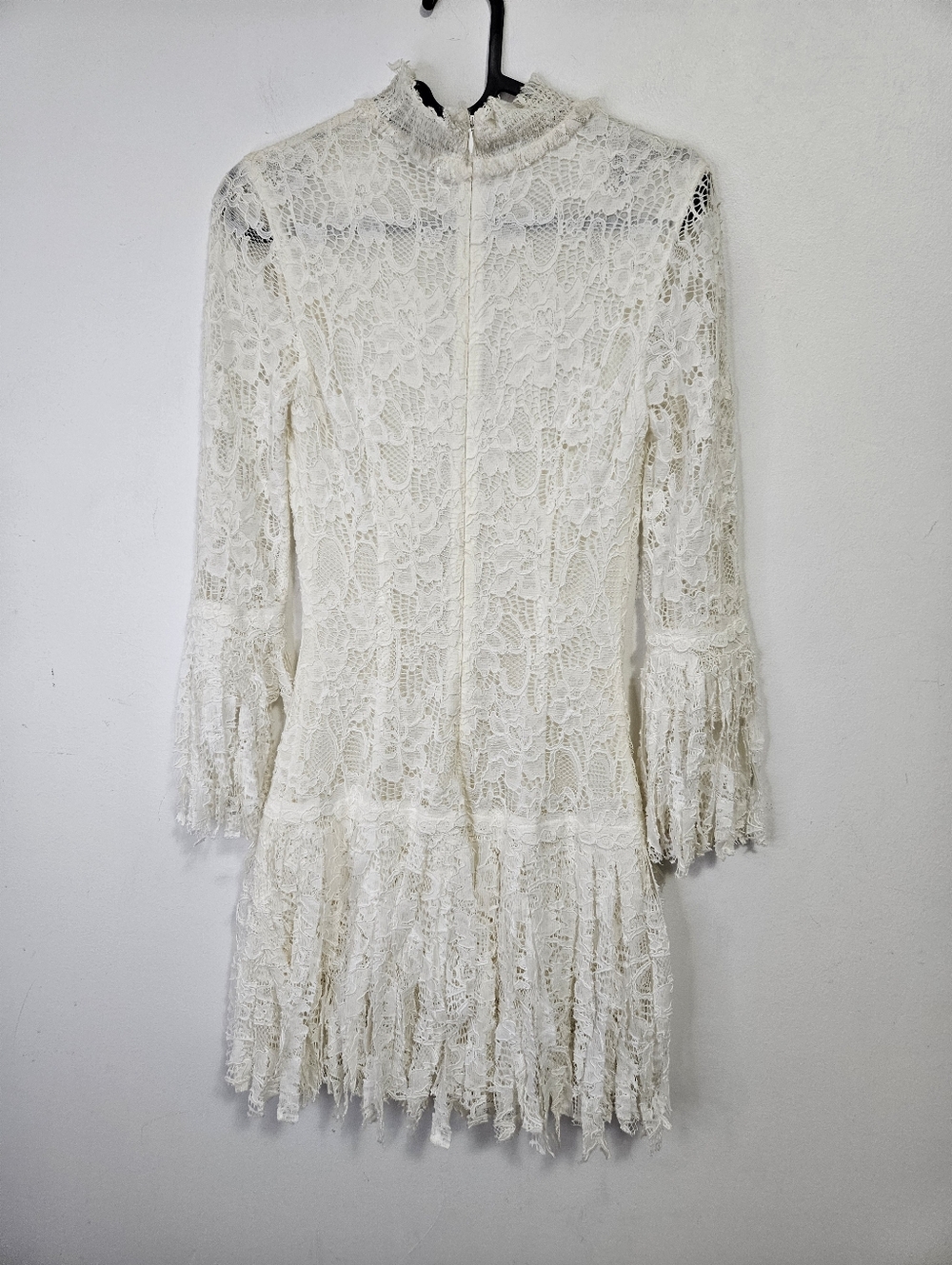 SOLD ALEXIS Sonia White Lace Mini Dress XS  Fringe - Picture 7 of 10